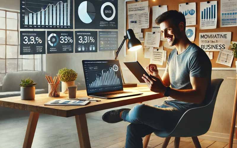 Grow your online business marketing illustration