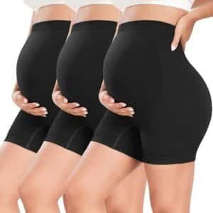 URUWASHI Ribbed Maternity Shorts