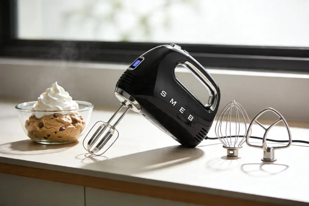 Smeg Hmf01bleu Mixer Hand Mixer 250w Black Goes Pro